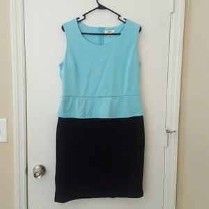 Delightful peplum top midi dress from Cato, sz. 14