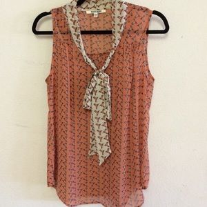 Humming bird print blouse tank