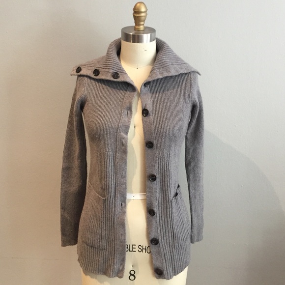 J. Crew Grey Long Knit Cardigan
