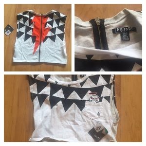 Volcom crop top with back zipper