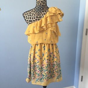 One shoulder floral summer dress