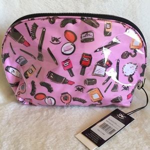 NWT Izak Zenou Pink LE Cosmetic Bag