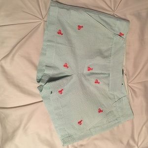 Seersucker shorts with lobsters