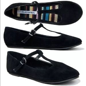 T-Strap Black Flats from City Classified