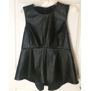Faux leather peplum top