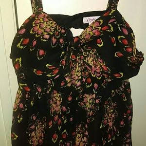 Cute flowy black floral mini dress. Size 11