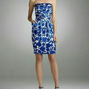 NEW STUNNING Blue Floral Strapless Dress w tags