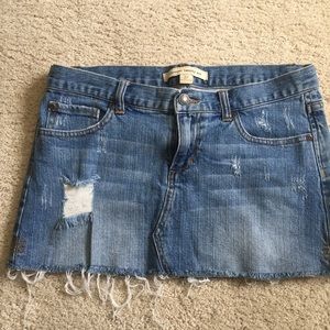 Denim Distressed Skirt