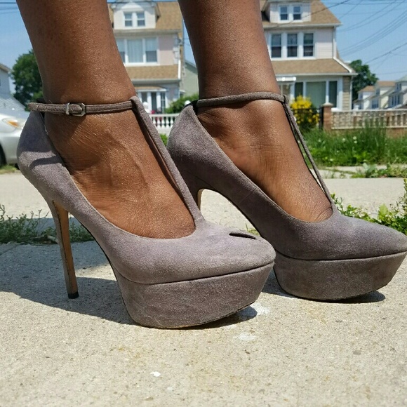 Peeptoe Grey Heels