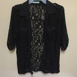 Button down black lace shirt. Small from Maurice's