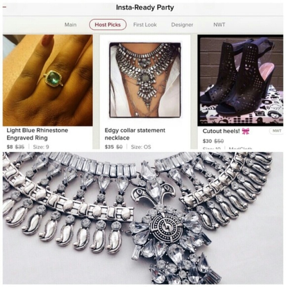 Jewelry | Crystal edgy collar necklace - Picture 4 of 4