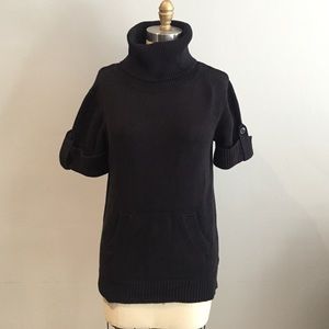 Esprit Black Knit Short Sleeve Turtle Neck Sweater