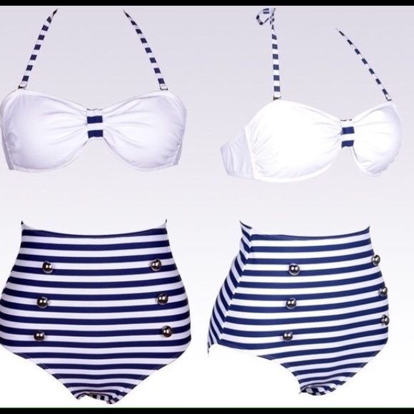 Sailor high waisted bikini two piece