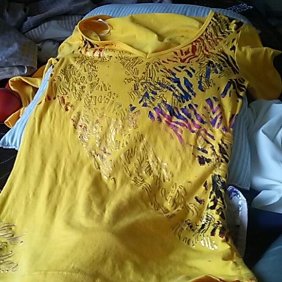 Yellow apple bottom shirt dress never worn