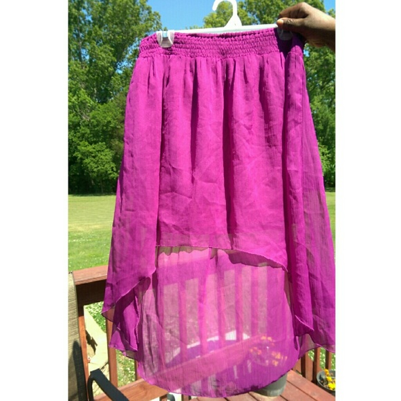Fuchsia High Low Skirt