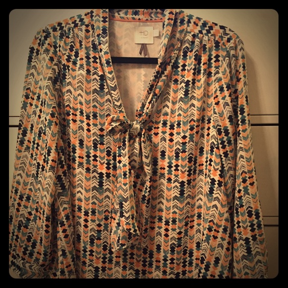 Anthropologie HD in Paris Printed Blouse Size Med