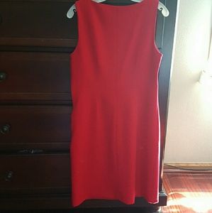 An aluring poppy red shift dress by The Limited