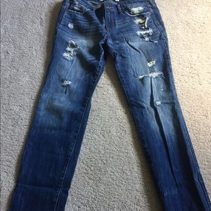 Abercrombie and Fitch Distressed Bootcut Jeans