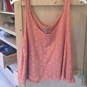 Coral flowy crop top