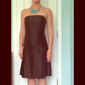 Gorgeous Chocolate Silk Strapless Dress sz 2