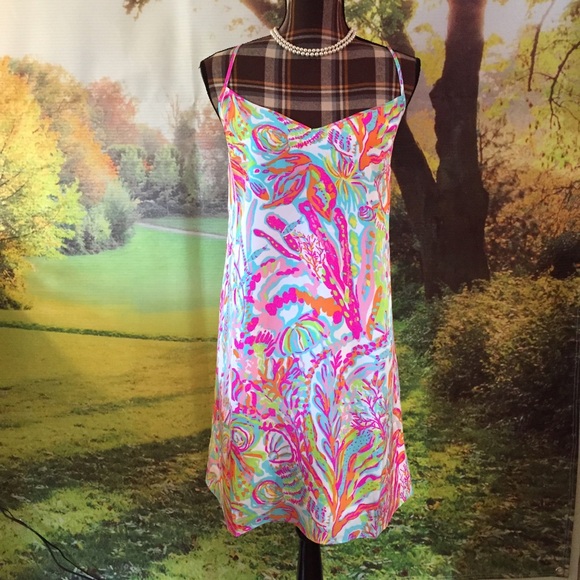 Lilly Pulitzer Dresses & Skirts - NWT Lilly Pulitzer Dusk Strappy Silk Slip Dress XL