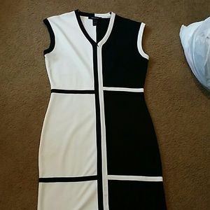 Ashley stuart half and half midi dress