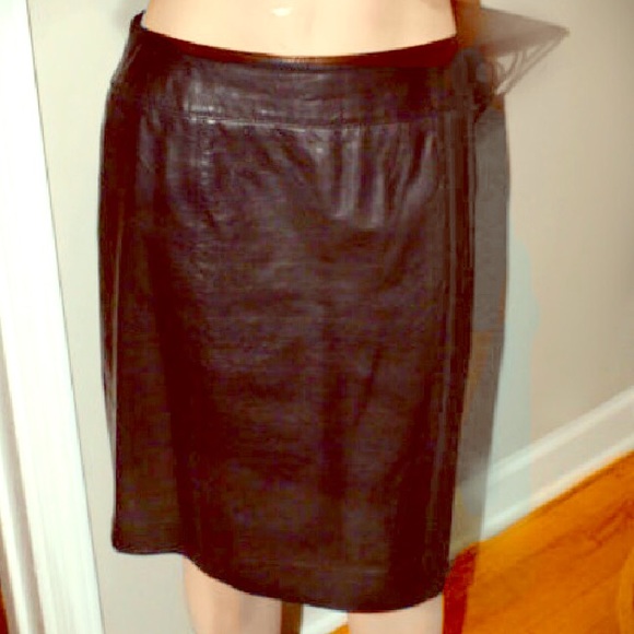 Black leather skirt from Nordstrom.