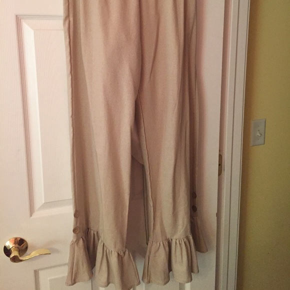 Linen ruffle pants