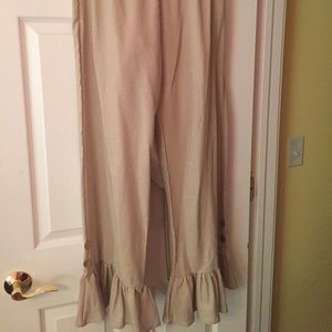 Linen ruffle pants