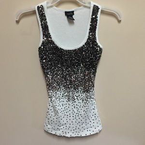 Very sparkly white tank size small from rue21