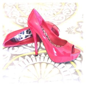Shi by Journeys Red Peep Toe Stilettos