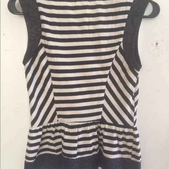 CHARLOTTE RUSSE black striped Peplum top - Picture 2 of 2
