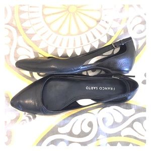 Franco Sarto Black Leather Flats
