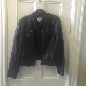 Sexy faux leather biker jacket