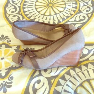 Beige and Brown Wedges