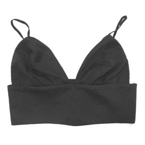 Black Sweetheart-Cut Bandeau/Crop Top