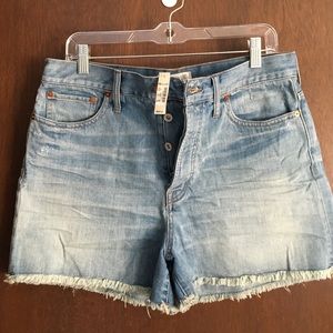 NWT Madewell high waisted denim cut offs. Size 31