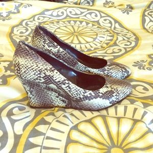 Snakeskin Wedges