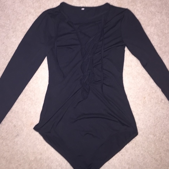 Black Lace Up Bodysuit