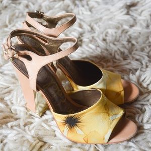 Sam Edelman floral print sandal heels