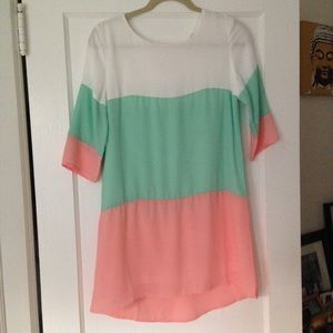Color block shift dress