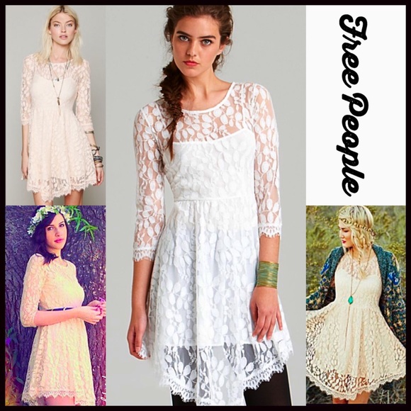 ❌SOLD FREE PEOPLE BOHO LACE DRESS - Picture 3 of 3