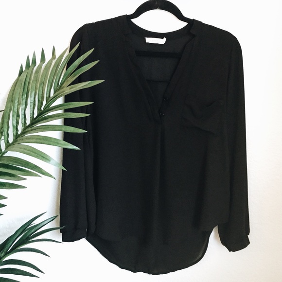 LAST SALE ‼️ LUSH Black Buttoned Blouse