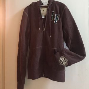 Abercrombie & Fitch brown zip up sweatshirt