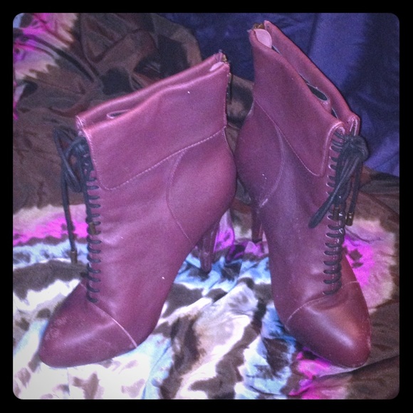 Charlotte Ronson STEAMPUNK Lace Up Boots 7.5