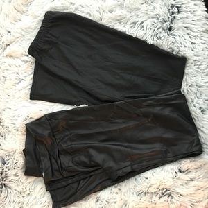 Bundle of two faux leather leggings
