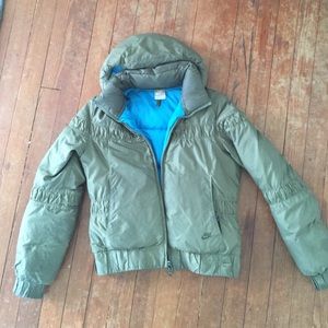 Nike down jacket in army green