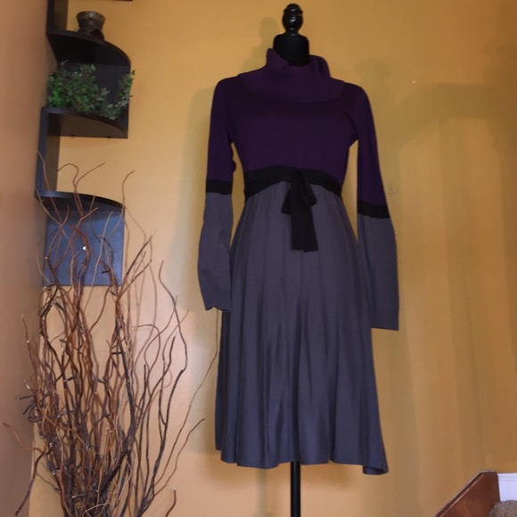 Light weight cowl neck sweater dress