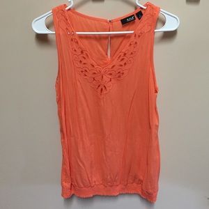 Peach business top with cinch waist. Size small