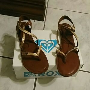 Roxy glitter gladiator  sandals with box